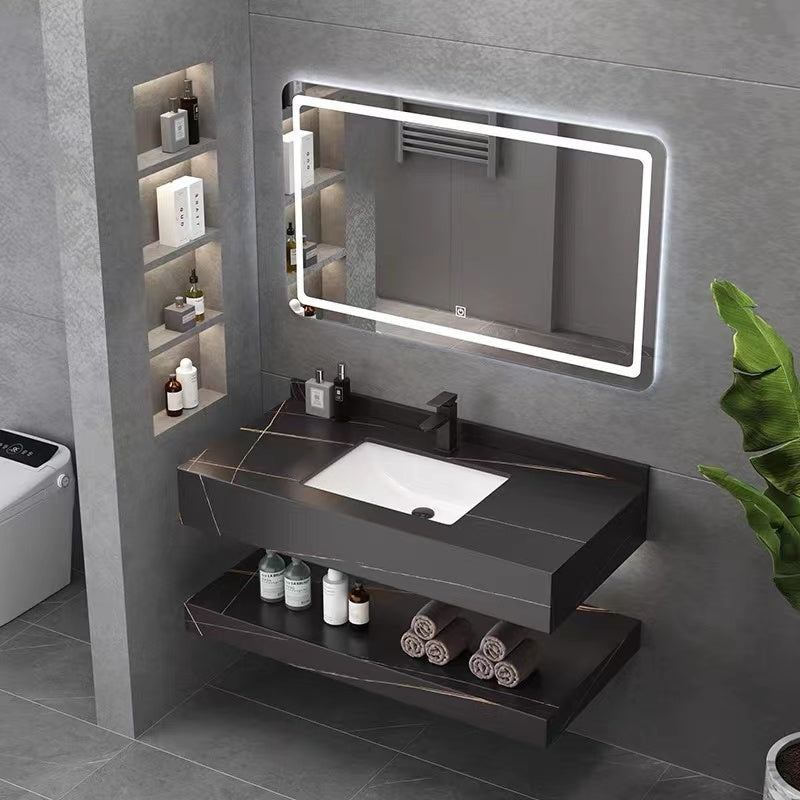 SINTERED STONE SINK with shelf